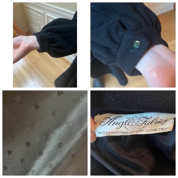 Vintage 1950’s Anglo Fabrics Black Wool Swing Coat - Picture 16 of 16